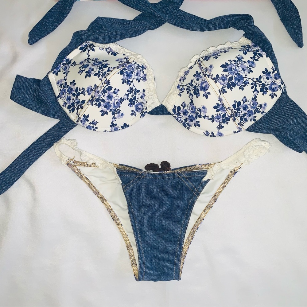 Beach Bunny Blue and White Bikini - Picture 2 of 5
